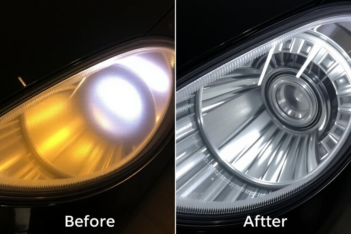Headlight Restoration before and after